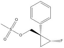 Molecular Structure of 681806-68-8 (Cyclopropanemethanol, 2-fluoro-1-phenyl-, methanesulfonate,(1R,2R)-rel-)